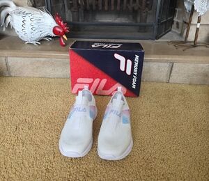 Fila White and Multicolor Slip-On Shoes